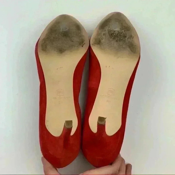 Ann Taylor heels size 9 coral suede almond toe - Picture 7 of 12